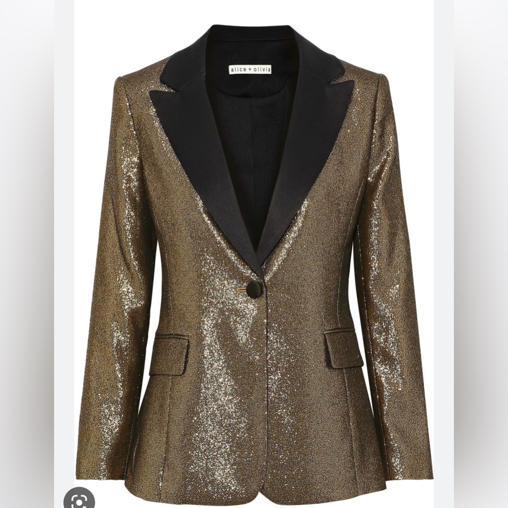 Alice and Olivia Gold Blazer